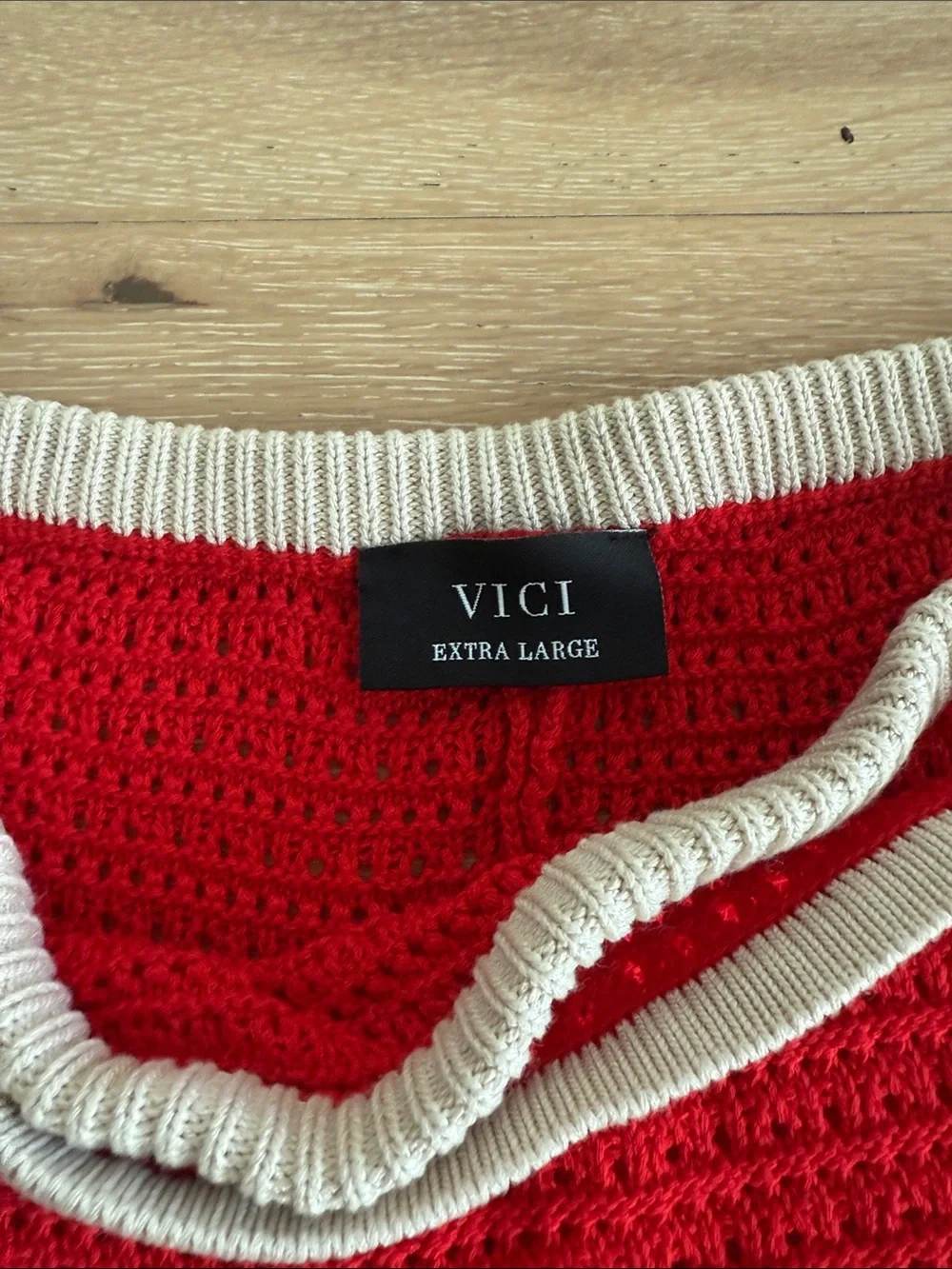 Red Knit Wrap-Style Women’s Shorts with Contrast Trim
